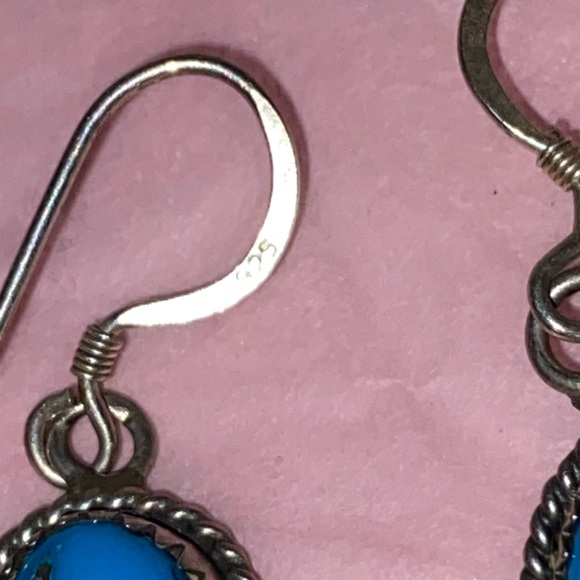 Richard Begay 925 sterling silver /turquoise earrings - Picture 6 of 7